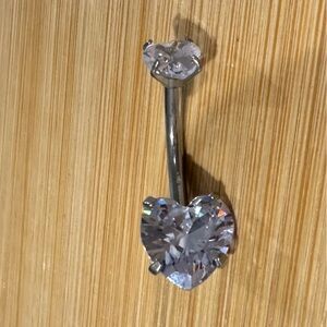 Silver Heart Belly Ring